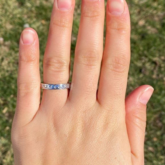 Designer Signed Blaze Cut Natural Diamond Band in White Gold - Picture 7 of 10